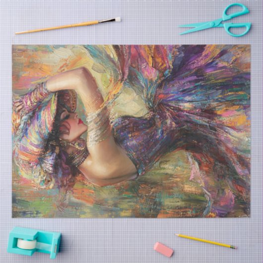 Papier Mousseline Dédoupage Whimsical Vibrant Danseuse (Artisanat)