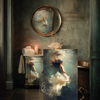 Papier Mousseline Deep Grace Ethereal Woman Teal Cream Gown