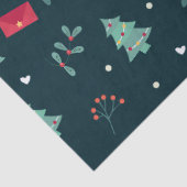 Papier Mousseline Deep Green Christmas Trees Perfect Gift (Détail)