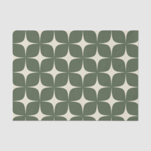 Papier Mousseline Deep Green Ivory Mid Century Moderne Elegant Boho