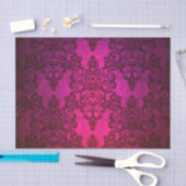 Papier Mousseline Deep Majenta Damask (Artisanat)