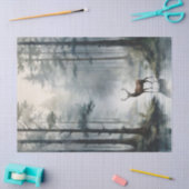 Papier Mousseline Deer In The Forest Art Print (Artisanat)
