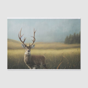 Papier Mousseline Deer Stag debout dans le champ de décantation de l