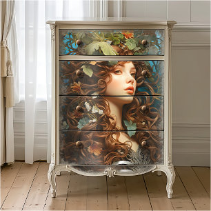 Papier Mousseline Déesse élégante victorienne Art nouveau vintage