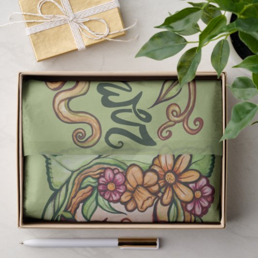 Papier Mousseline Déesse fleur sauvage (Cadeau)