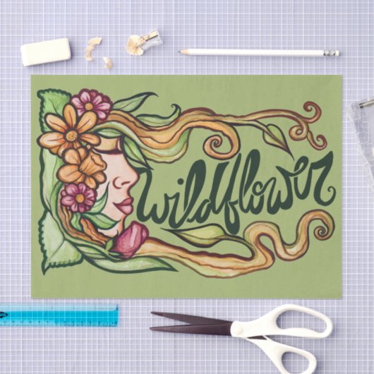 Papier Mousseline Déesse fleur sauvage (Artisanat)