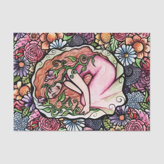 Papier Mousseline Déesse roses roses (Recto)