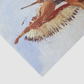 Papier Mousseline "Défiance" Western Art de Frederic Remington (Détail)