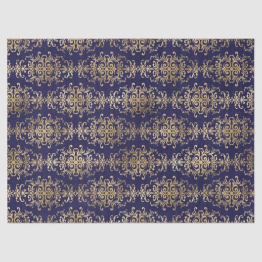 Papier Mousseline Défilement d'or sur le pourpre (Recto)