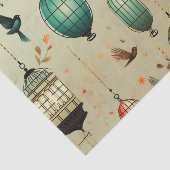 Papier Mousseline Dégagement d'oiseaux rétros et volants (Détail)