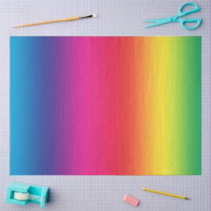 Papier Mousseline Dégradé arc-en-ciel coloré