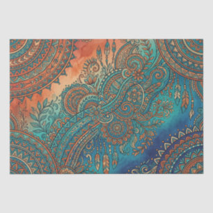 Papier Mousseline Dégradé arc-en-ciel tribal