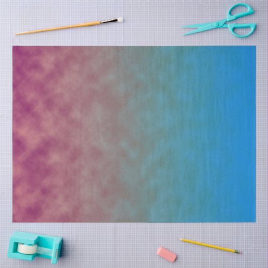 Papier Mousseline Dégradé Céleste (Artisanat)
