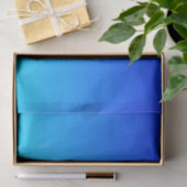 Papier Mousseline Dégradé d'Aqua à Bleu (Cadeau)