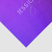 Papier Mousseline Dégradé Violet Moderne Nom & Monogramme (Détail)