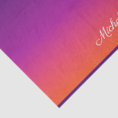 Papier Mousseline dégradé violet, rose et orange foncé (Détail)