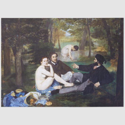 Papier Mousseline Déjeuner sur l'herbe, Manet (Recto)