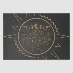 Papier Mousseline D'élégants papillons en figuier doré.