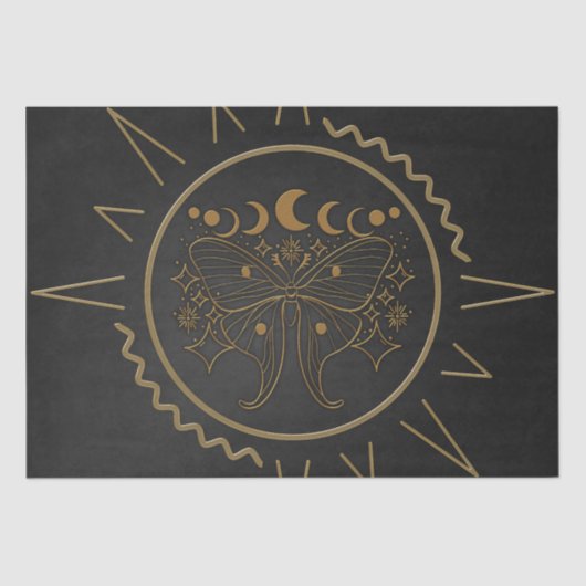 Papier Mousseline D'élégants papillons en figuier doré. (Recto)