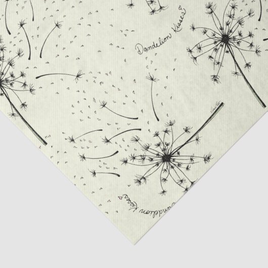 Papier Mousseline Délicat Fleur sauvage Vert Dandelion Baisers Flora (Détail)