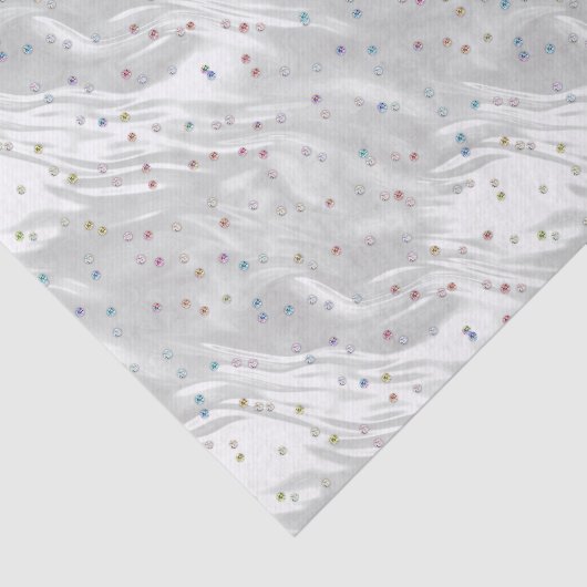 Papier Mousseline Délicat Jewels Image sur Satin (Détail)