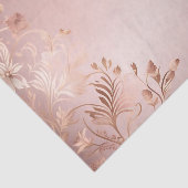 Papier Mousseline Délicat rose et Rose or floral (Détail)