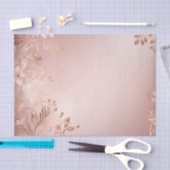 Papier Mousseline Délicat rose et Rose or floral (Artisanat)