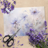 Papier Mousseline Délicate, Élégante Anémone Pourpre Découpe Florale