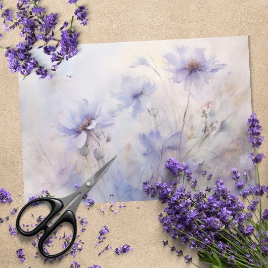 Papier Mousseline Délicate, Élégante Découpage Floral d'Anémone Viol