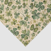Papier Mousseline Delicate Green Shamrocks Seamless (Détail)