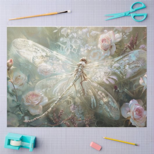 Papier Mousseline Délicate libellule (Artisanat)