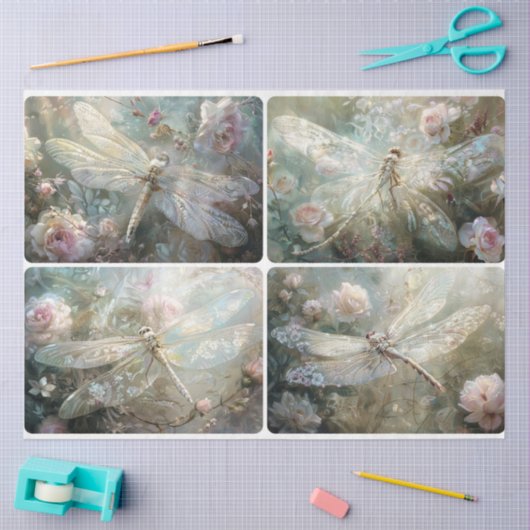 Papier Mousseline Délicate libellule (Artisanat)