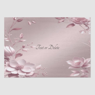 Papier Mousseline Delicate Pink Floral Tissue Paper