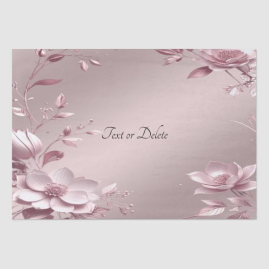Papier Mousseline Delicate Pink Floral Tissue Paper (Recto)