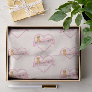 Papier Mousseline Délicieusement vôtre Cœur rose sur fond crème gr