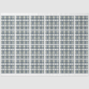 Papier Mousseline Denim Blue Sage Vert Blanc Plaid Découpage Carrela
