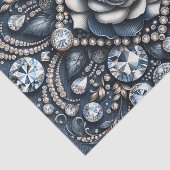 Papier Mousseline Denim & Diamond Glam Bling Bijoux Roses (Détail)