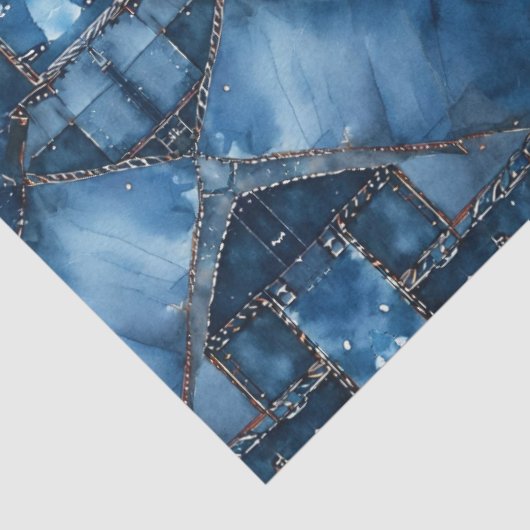 Papier Mousseline Denim Patchwork Motif - Ava (Détail)