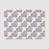 Papier Mousseline Denim Pocket Fleurs cardiaques Papillons (Recto)