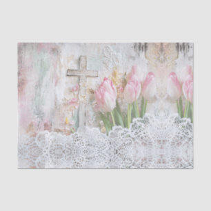 Papier Mousseline Dentelle de découpage vintage de la Tulipe rose