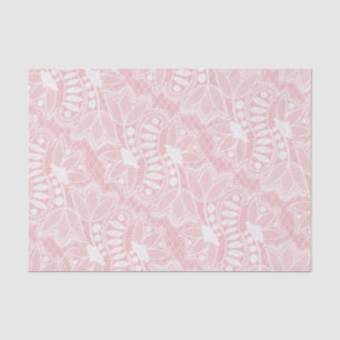 Papier Mousseline Dentelle florale rose