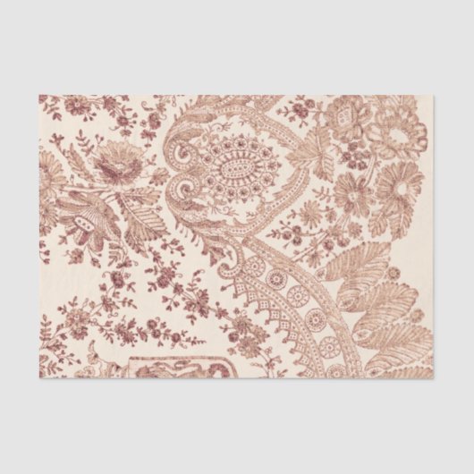 Papier Mousseline Dentelle Florale Rose aux Roses (Recto)