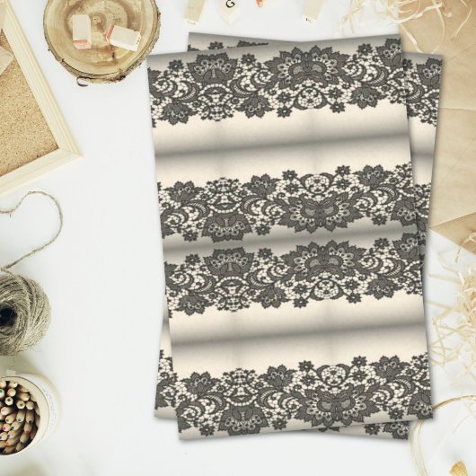 Papier Mousseline dentelle noire