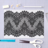 Papier Mousseline Dentelle noire vintage (Artisanat)