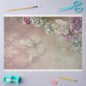 Papier Mousseline Dentelle Reverie, Papillon Mint Mauve & Floral (Artisanat)