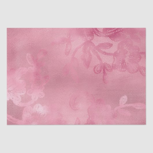 Papier Mousseline Dentelle Rose Chic (Recto)