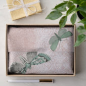 Papier Mousseline Dentelle rose papillon (Cadeau)