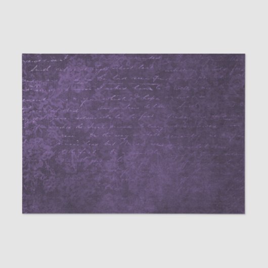 Papier Mousseline Dentelle violette et collage de script (Recto)