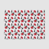 Papier Mousseline Déplaisant Cute Chats Noirs Roses Rouges Motif (Recto)