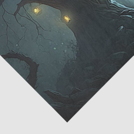 Papier Mousseline Déplaisant, Ghoulish, Éffrayant, Haunted Tree (Détail)